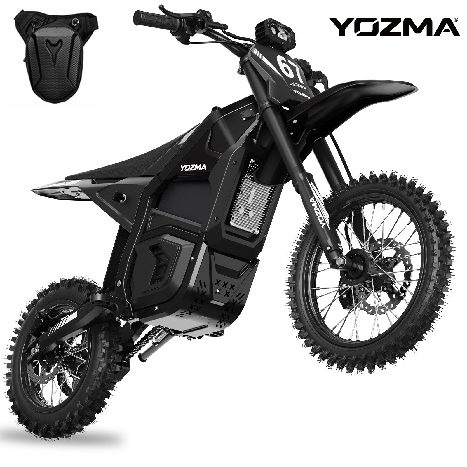 Yozma IN10 Electric Dirt Bike, 2600W Peak Motor Max 40 Mph , 48V 23Ah Battery, 14"/12" Tires, Dual Hydraulic Brakes, All Terrain Motorized Dirt Bikes