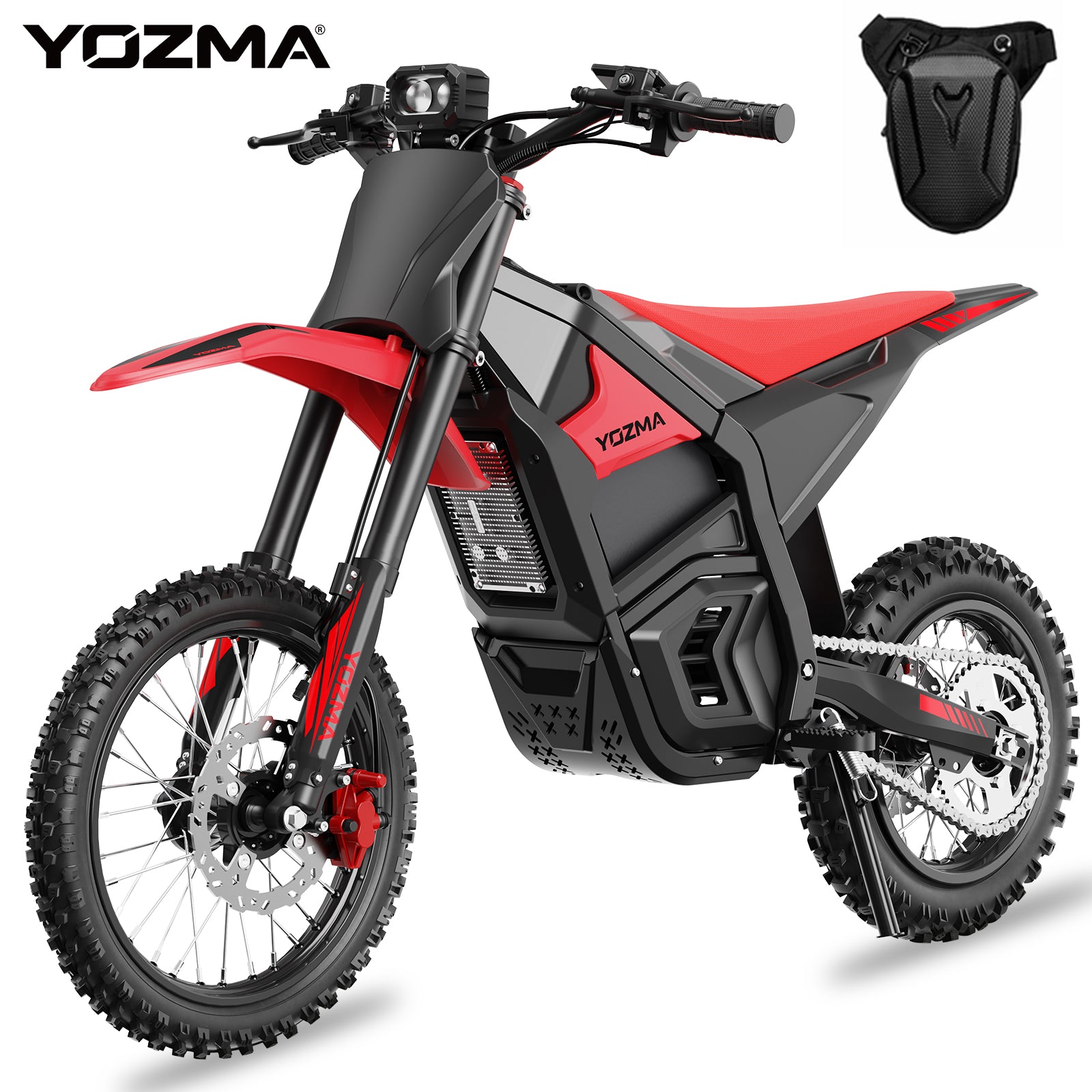 Yozma IN10 Electric Dirt Bike, 2600W Peak Motor Max 40 Mph , 48V 23Ah Battery, 14"/12" Tires, Dual Hydraulic Brakes, All Terrain Motorized Dirt Bikes