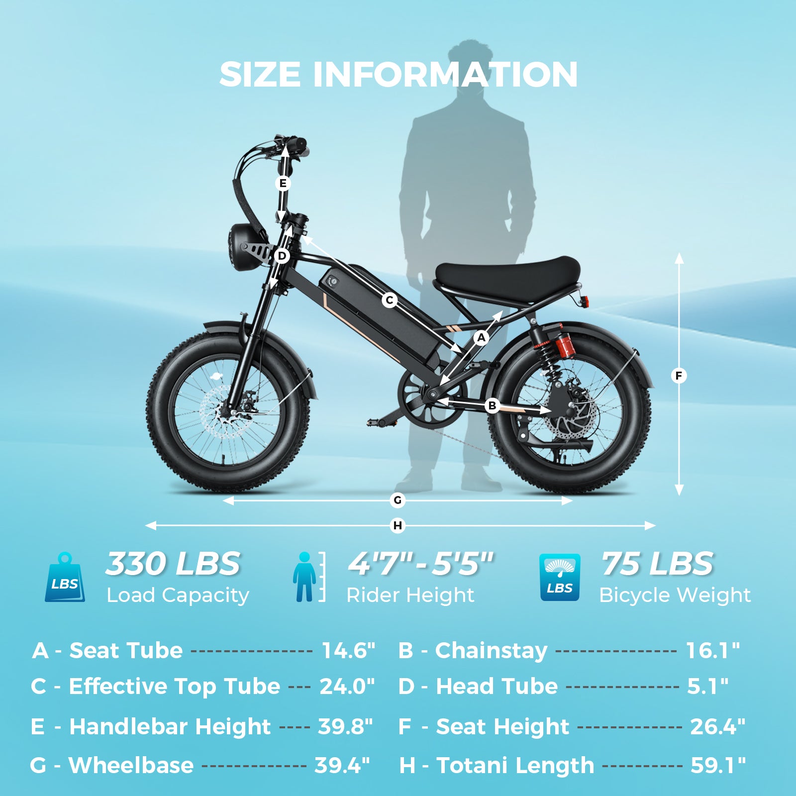 YareYi Electric Bike for Adults 16", 2000W Peak E-Mountain Bicycle, 28MPH Fat Tire Ebike, 48V 12.5Ah Removable Battery UL2849