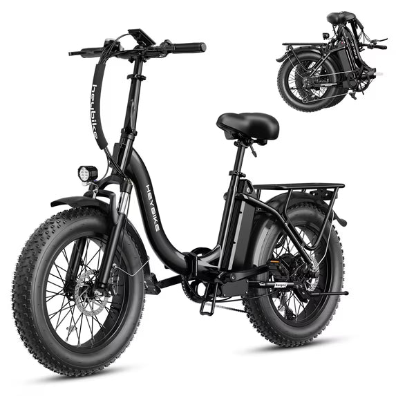 Heybike Ranger 2.0 Electric Bike for Adults, 1400W Peak Motor Foldable Ebike with 600Wh Removable Battery, 20" Fat Tire All-Terrain Electric Bicycle with Front Suspension, UL 2849