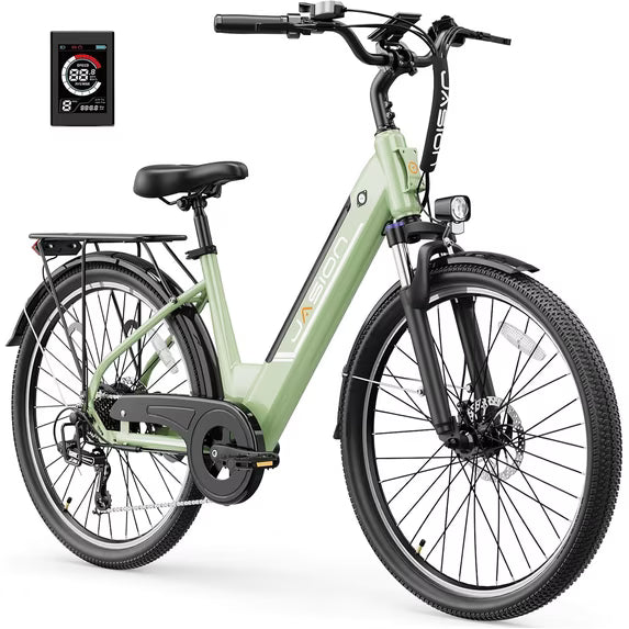 Jasion Roamer ST 26" Electric Bike for Adults, Step-Through Commuter E Bike, 500W Motor, 28 MPH, 48V 11Ah Removable Battery, 62-Mile Range, City Cruiser Ebike