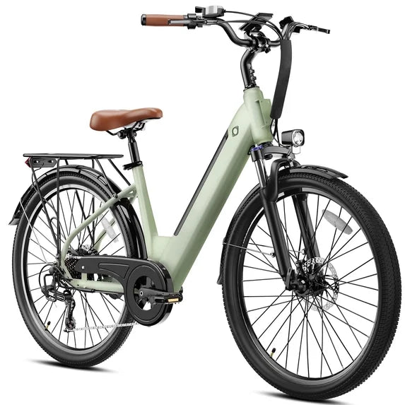 YareYi Electric Bike for Adults 26”, 500W Rated Motor Ebike for Woman, 468Wh Removable Battery, 7 Speed Step-thru Electric Bicycle with Rear Shelf UL2849