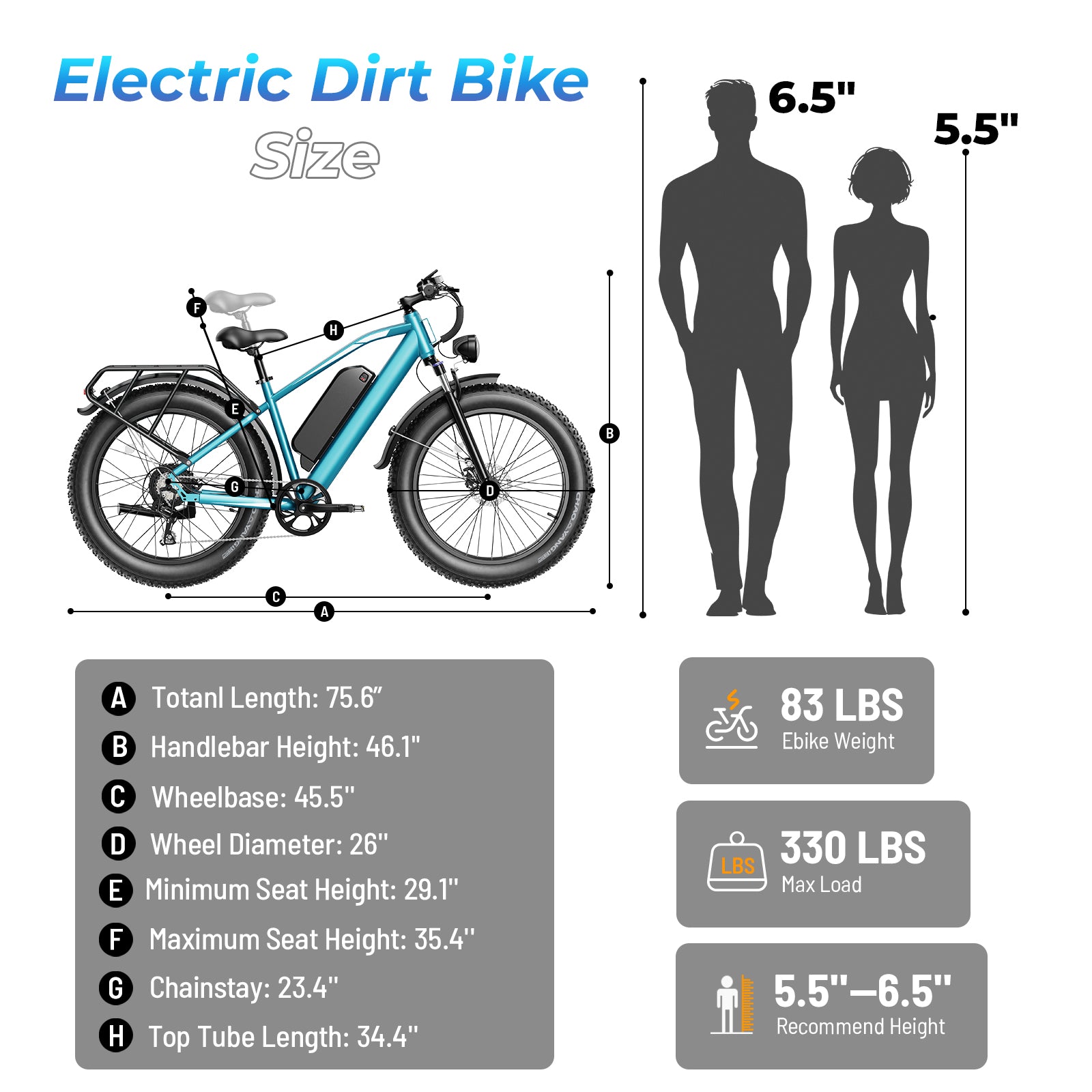 YareYi Electric Bike for Adults 26", 2000W Peak E-Mountain Bicycle, 28MPH Fat Tire Ebike, 48V 15Ah Removable Battery, 7 Speed and Front Suspension with Rear Rack UL2849