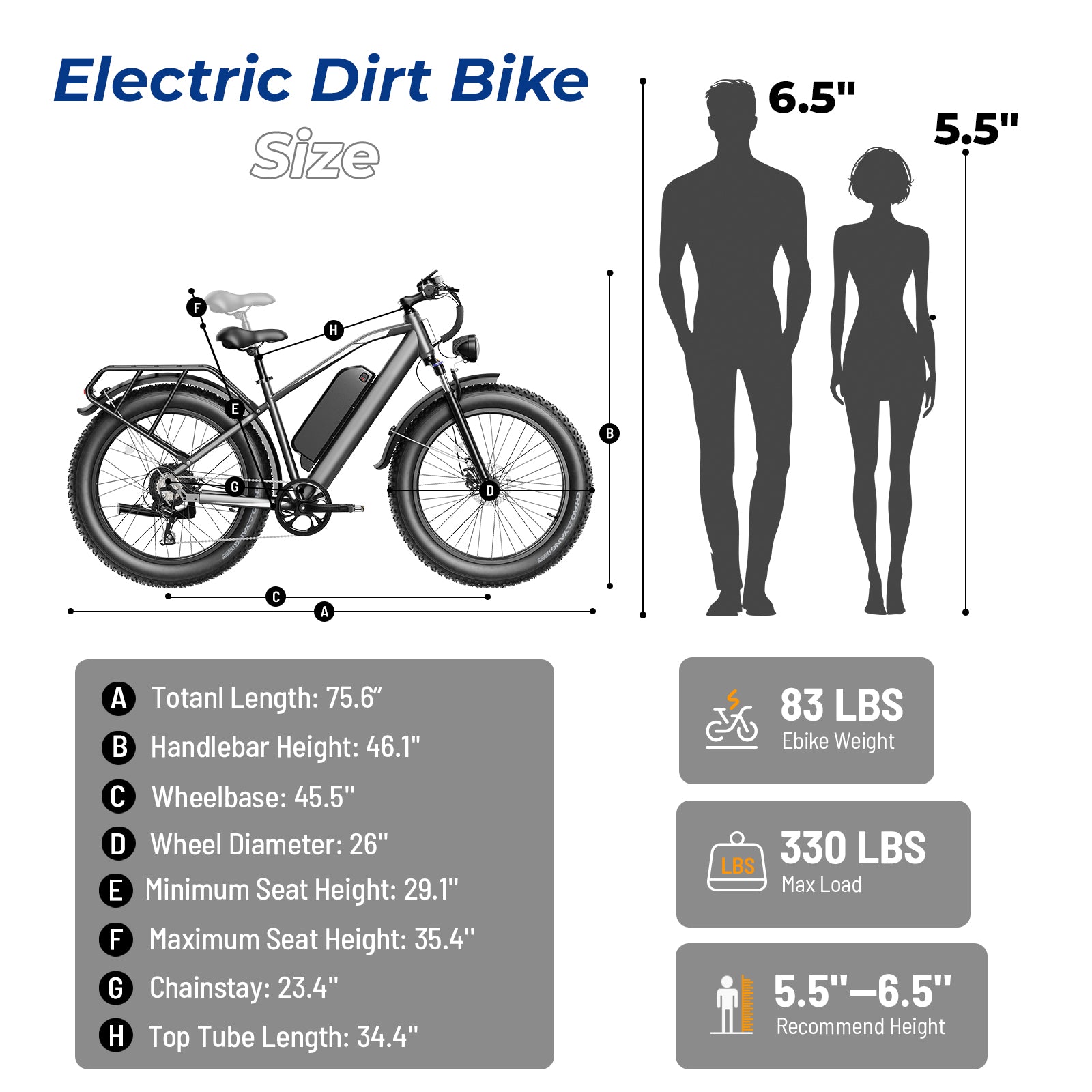 YareYi Electric Bike for Adults 26", 2000W Peak E-Mountain Bicycle, 28MPH Fat Tire Ebike, 48V 15Ah Removable Battery, 7 Speed and Front Suspension with Rear Rack UL2849