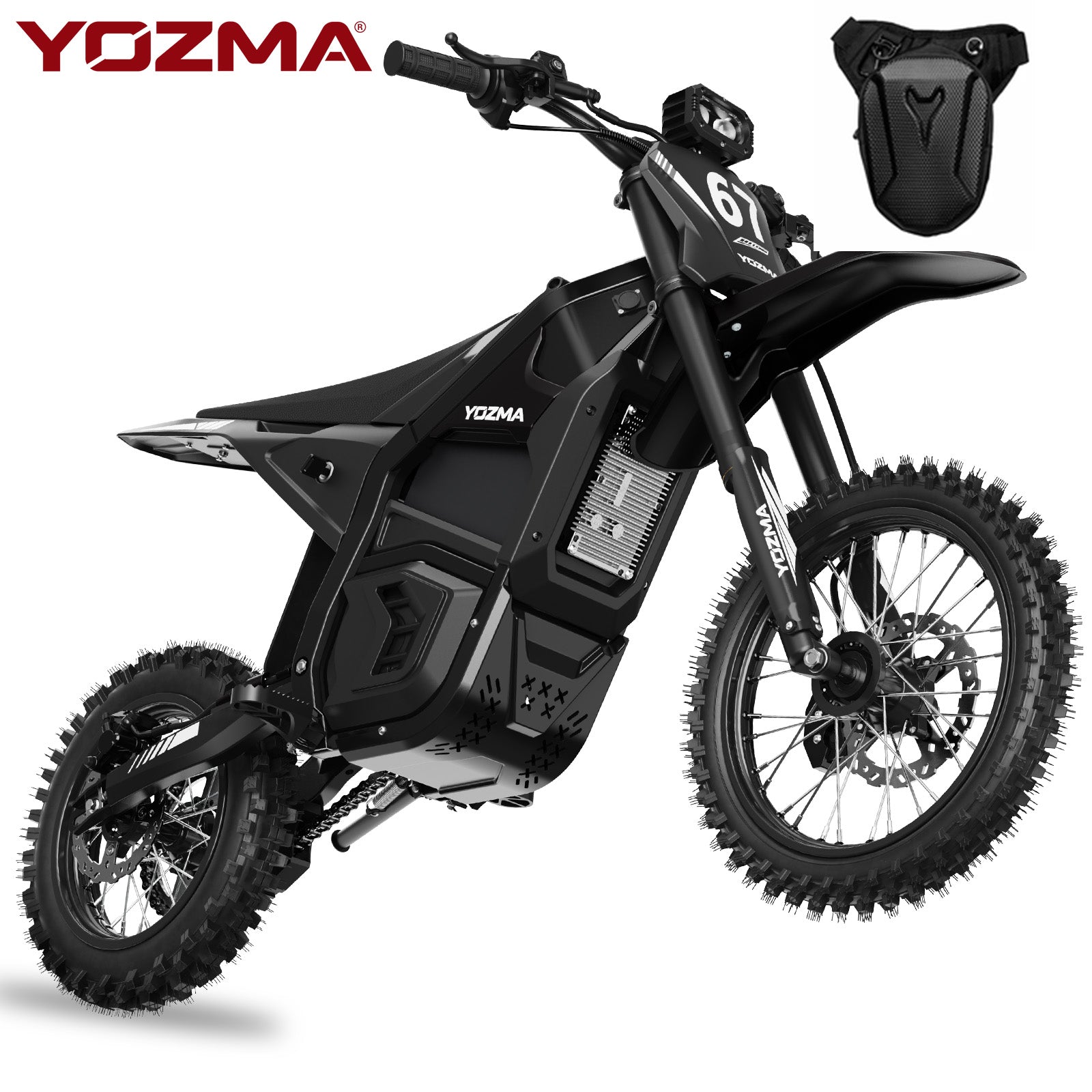 Yozma IN10 Electric Dirt Bike, 2600W Peak Motor Max 40 Mph , 48V 23Ah Battery, 14"/12" Tires, Dual Hydraulic Brakes, All Terrain Motorized Dirt Bikes