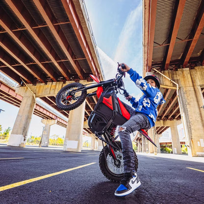 Yozma IN10 Electric Dirt Bike, 2600W Peak Motor Max 40 Mph , 48V 23Ah Battery, 14"/12" Tires, Dual Hydraulic Brakes, All Terrain Motorized Dirt Bikes