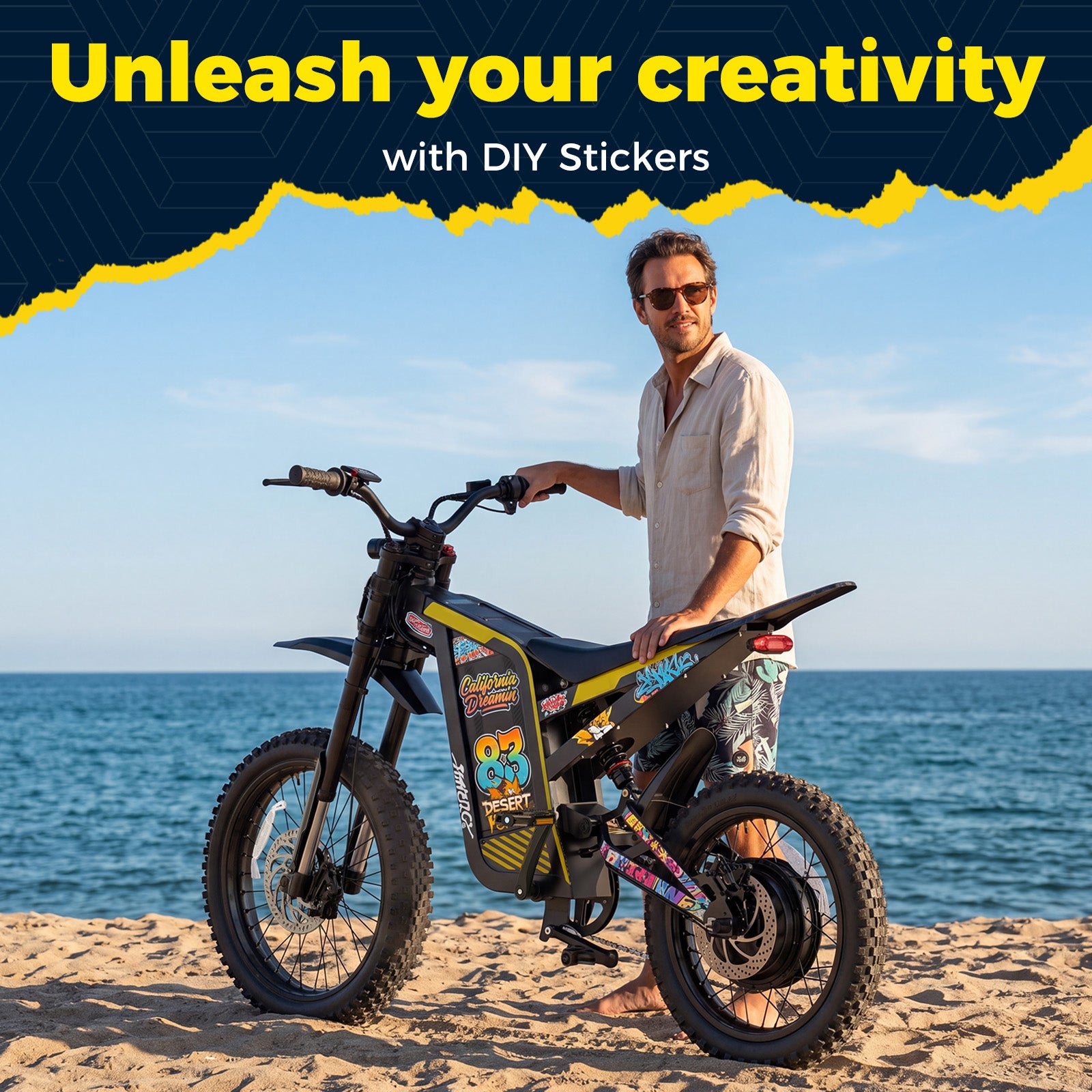 Electric Dirt Bike, 4000W Peak Motor Max 40 Mph , 52V 30Ah Battery, 19"/17" Tires, Dual Hydraulic Brakes, All Terrain Motorized Dirt Bikes