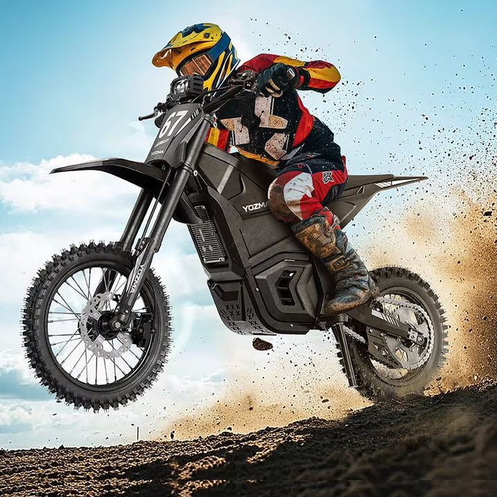 Yozma IN10 Electric Dirt Bike, 2600W Peak Motor Max 40 Mph , 48V 23Ah Battery, 14"/12" Tires, Dual Hydraulic Brakes, All Terrain Motorized Dirt Bikes