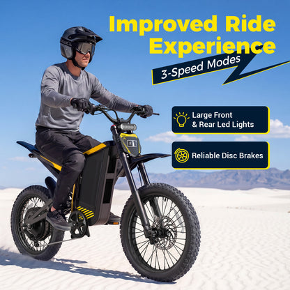 Electric Dirt Bike, 4000W Peak Motor Max 40 Mph , 52V 30Ah Battery, 19"/17" Tires, Dual Hydraulic Brakes, All Terrain Motorized Dirt Bikes