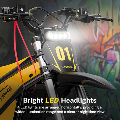 Electric Dirt Bike for Adults, 52V 26AH Battery Ebike, 14"/12" Fat Tire Electric Motorcycle for Teens, UL 2849
