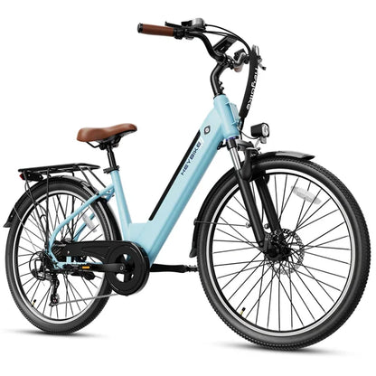 Electric Bike for Adults, 500W City Cruiser Ebike with 36V 13AH Built-in Battery, 26" Step-thru Electric Commuter Bike for Woman, Front Suspension, 7-Speed Bicycles UL2849