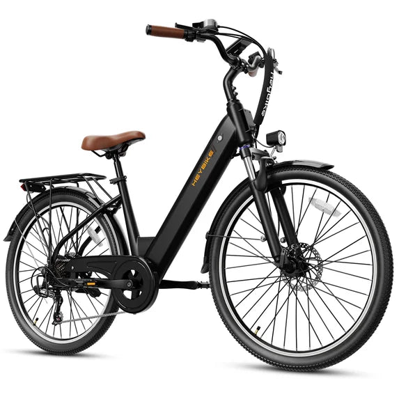 Electric Bike for Adults, 500W City Cruiser Ebike with 36V 13AH Built-in Battery, 26" Step-thru Electric Commuter Bike for Woman, Front Suspension, 7-Speed Bicycles UL2849