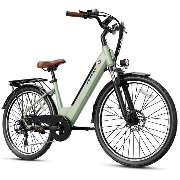 Electric Bike for Adults, 500W City Cruiser Ebike with 36V 13AH Built-in Battery, 26" Step-thru Electric Commuter Bike for Woman, Front Suspension, 7-Speed Bicycles UL2849