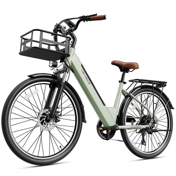 Cityscape 2.0 Electric Bike for Adults with 500W Motor, 36V 13AH Removable Battery Ebike, 26" Electric City Commuter Bike for Woman, 7-Speed and Front Suspension Bicycles UL2849