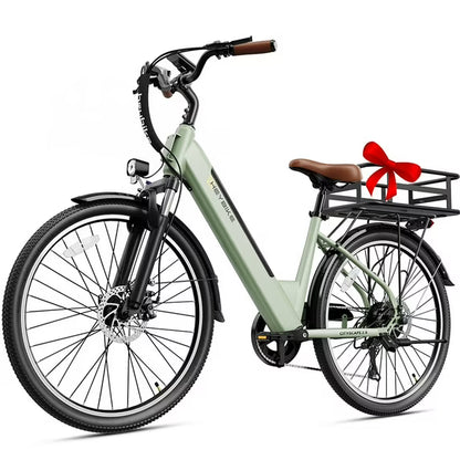 Heybike Cityscape 2.0 Electric Bike for Adults with 1000W Peak Motor, 36V 13AH Removable Battery Ebike, 26" Electric City Commuter Bike for Woman, 7-Speed Bicycles UL2849