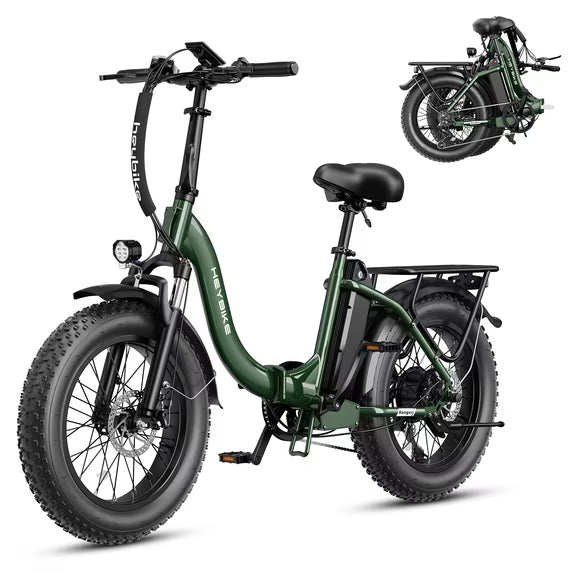 Heybike Ranger 2.0 Electric Bike for Adults, 1400W Peak Motor Foldable Ebike with 600Wh Removable Battery, 20" Fat Tire All-Terrain Electric Bicycle with Front Suspension, UL 2849