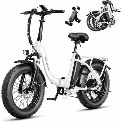 Heybike Ranger 2.0 Electric Bike for Adults, 1400W Peak Motor Foldable Ebike with 600Wh Removable Battery, 20" Fat Tire All-Terrain Electric Bicycle with Front Suspension, UL 2849
