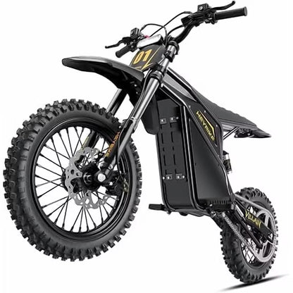 Heybike Villain Electric Dirt Bike for Adults, 52V 26AH Battery Ebike, 14"/12" Fat Tire Electric Motorcycle for Teens, UL 2849