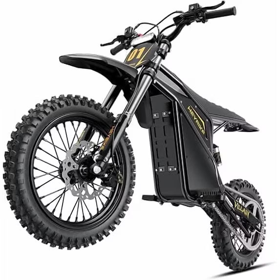 Heybike Villain Electric Dirt Bike for Adults, 52V 26AH Battery Ebike, 14"/12" Fat Tire Electric Motorcycle for Teens, UL 2849
