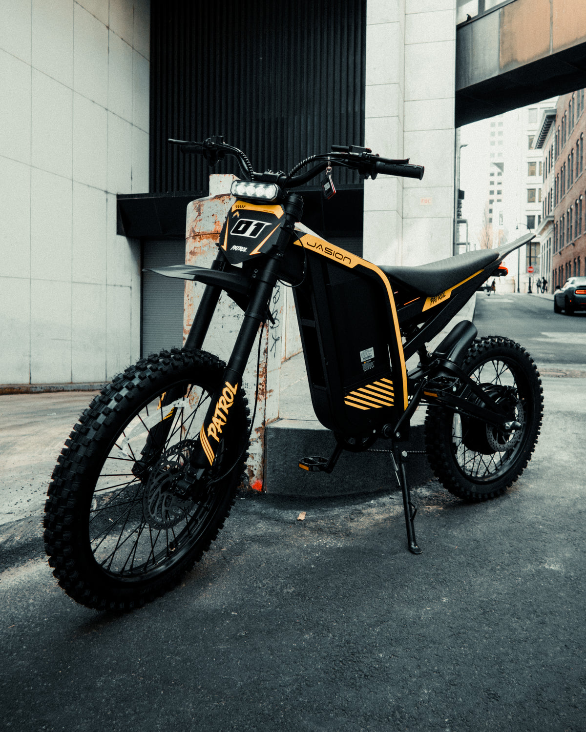 Jasion Patrol 52 Electric Dirt Bike for Adults 19"/17", 4000 Peak Motorcycle with 52V 30AH 1560Wh Battery, 50-Mile Range Fat Tire Electric Motorcycle, UL 2849