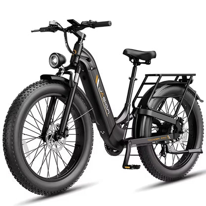 Jasion Thunder Pro ST Electric Bike for Adults, 750W Rated Motor 52V 20Ah Removable Battery, 26'' x 4'' Fat Tire E-Mountain Bicycle, APP Control Bluetooth, UL2849, Black