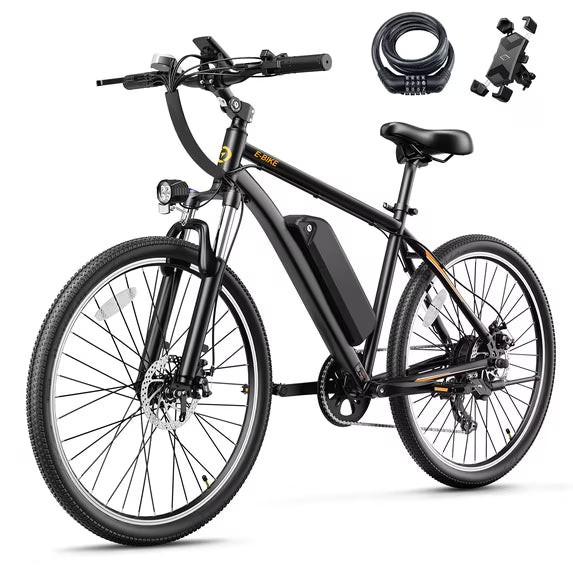 YareYi EB5 1000W Peak Electric Bike for Adults, 26" Tire ebike with Removable Battery, 40-Mile Range, 20 MPH, 7-Speed and Front Fork Suspension Electric Mountain Bike