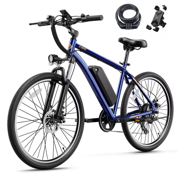 YareYi EB5 1000W Peak Electric Bike for Adults, 26" Tire ebike with Removable Battery, 40-Mile Range, 20 MPH, 7-Speed and Front Fork Suspension Electric Mountain Bike