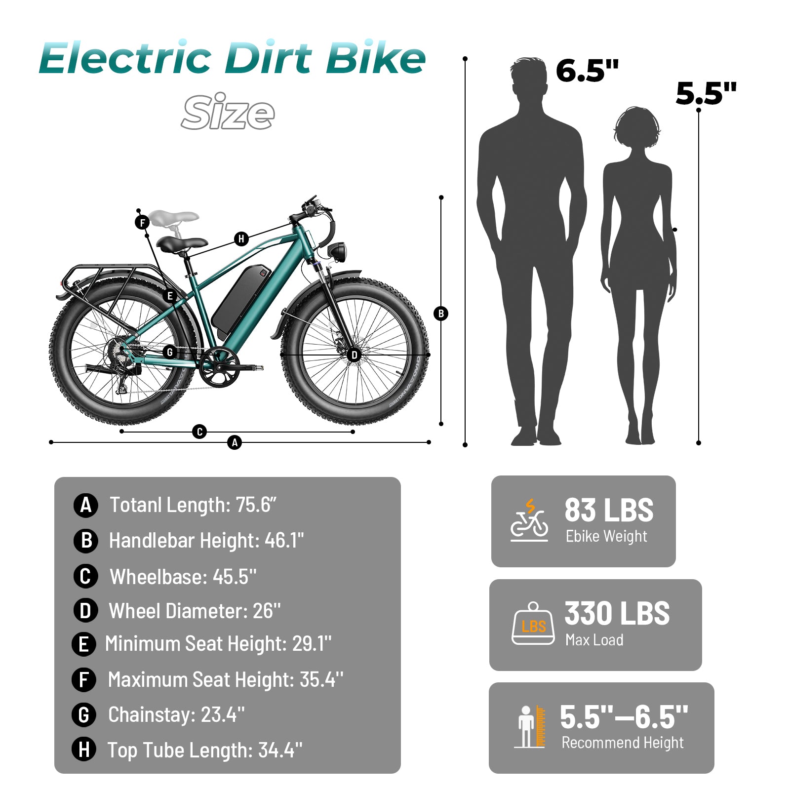 YareYi Electric Bike for Adults 26", 2000W Peak E-Mountain Bicycle, 28MPH Fat Tire Ebike, 48V 15Ah Removable Battery, 7 Speed and Front Suspension with Rear Rack UL2849